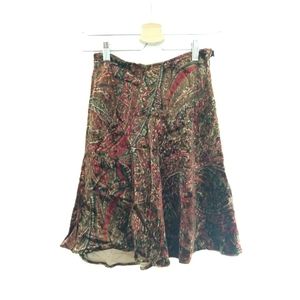 Patterned velvet mini skirt